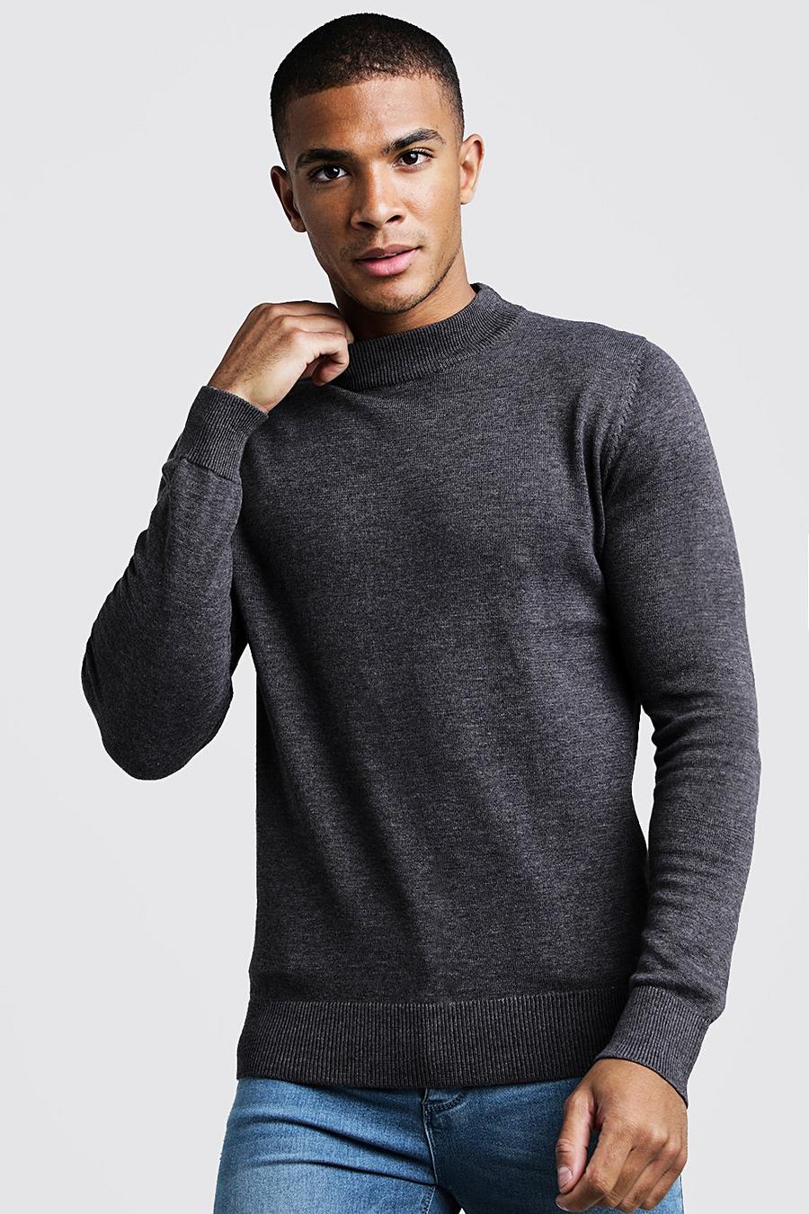 Charcoal grey Long Sleeve Turtle Neck Sweater image number 1