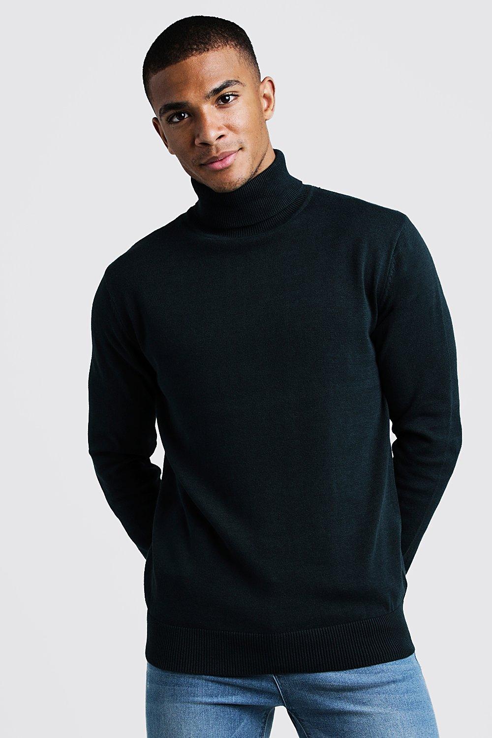 bottle green polo neck jumper