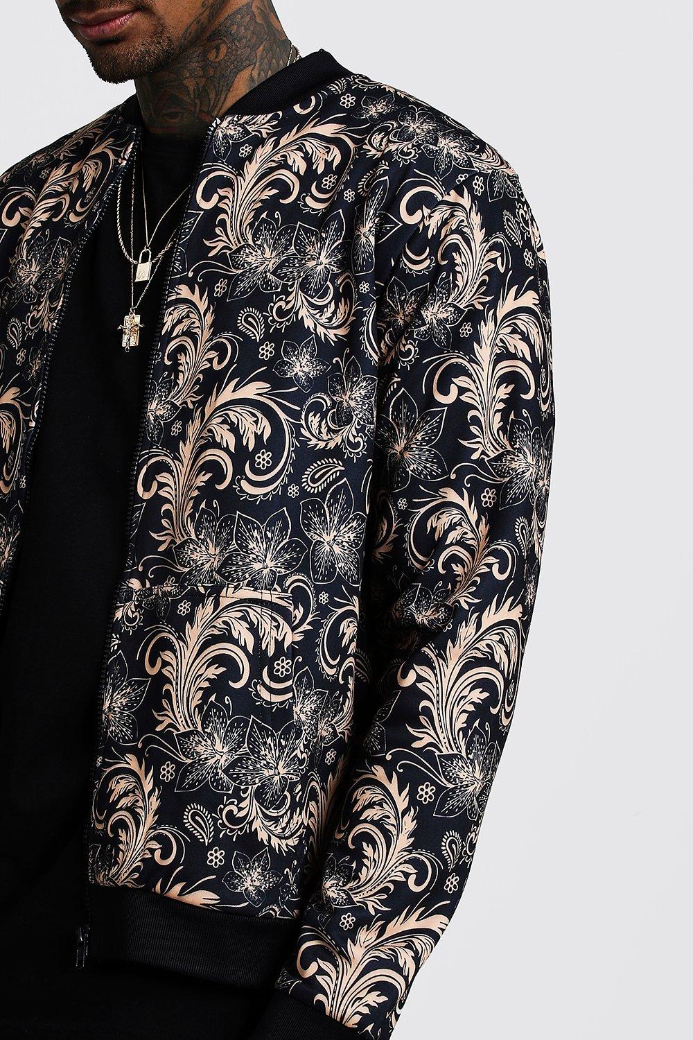 Baroque print bomber jacket best sale