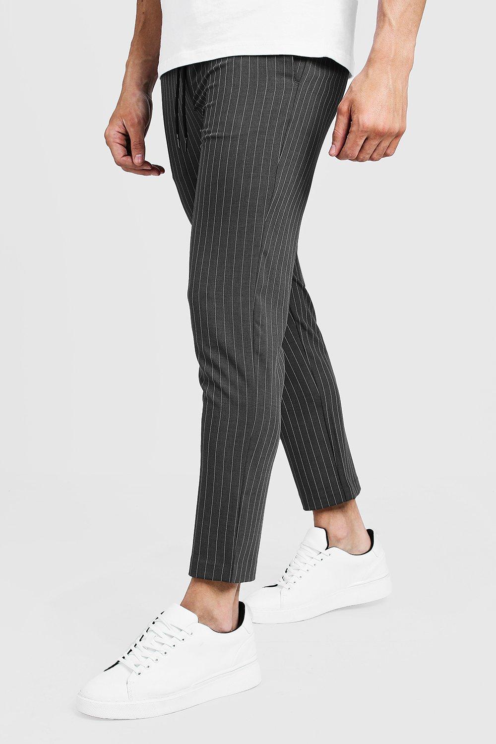 pinstripe smart jogger trousers