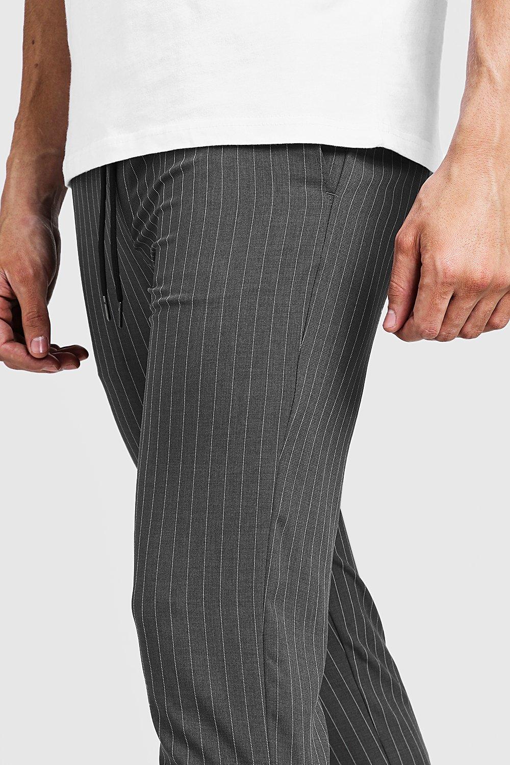 Pinstripe smart cheap jogger trousers