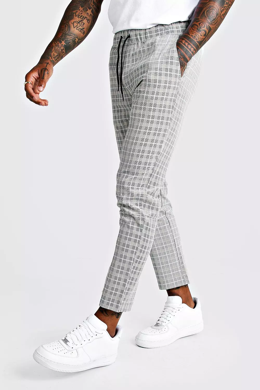 Mens checked jogger trousers new arrivals