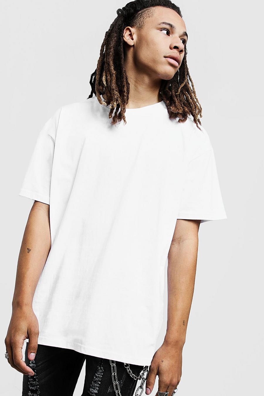 T-shirt surdimensionné à col ras du cou, Blanc image number 1