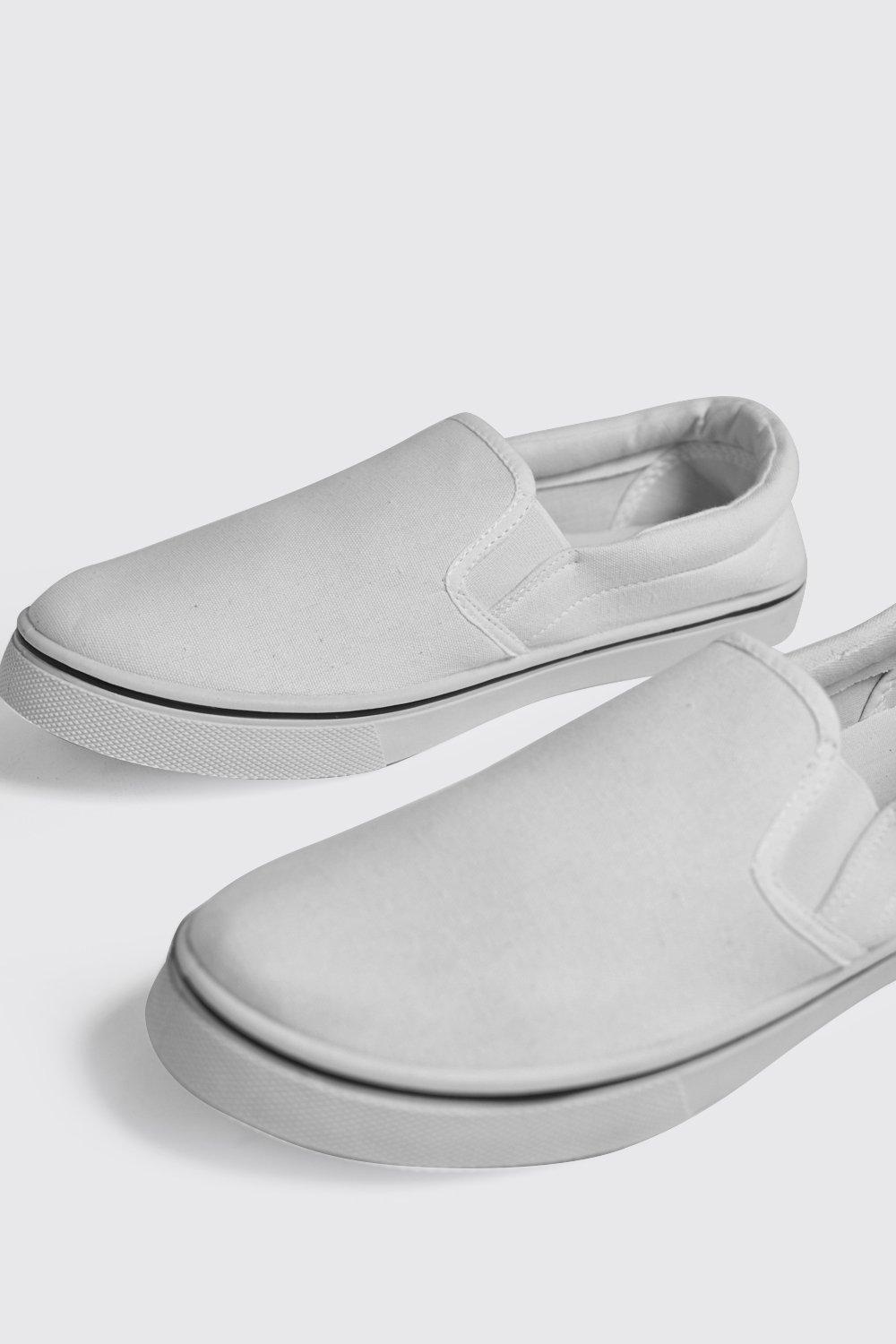 Mens white slip outlet on canvas shoes