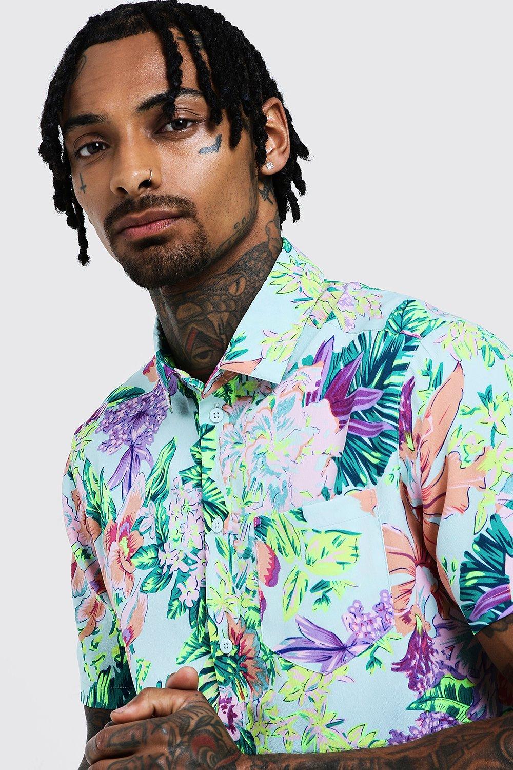 neon floral shirt