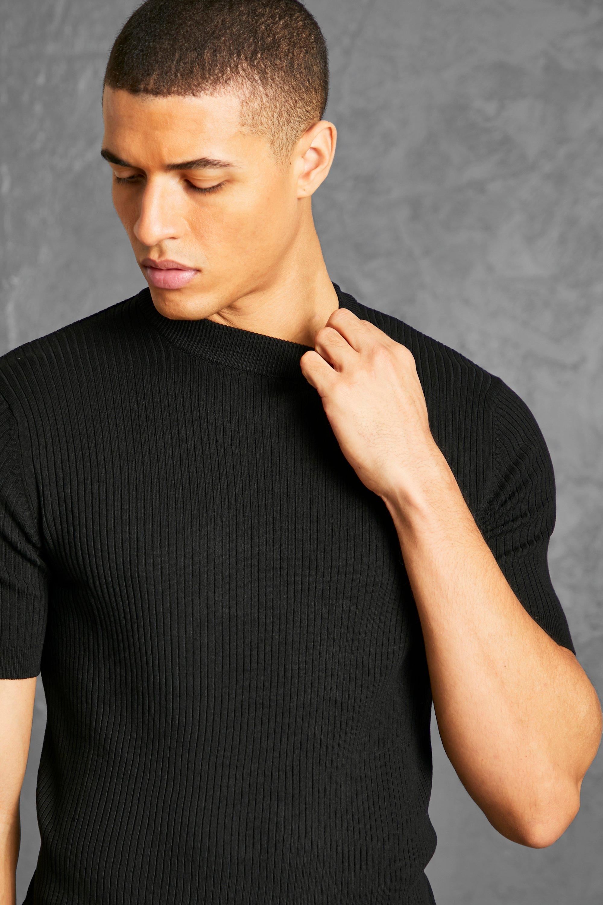 Black short sleeve polo neck best sale