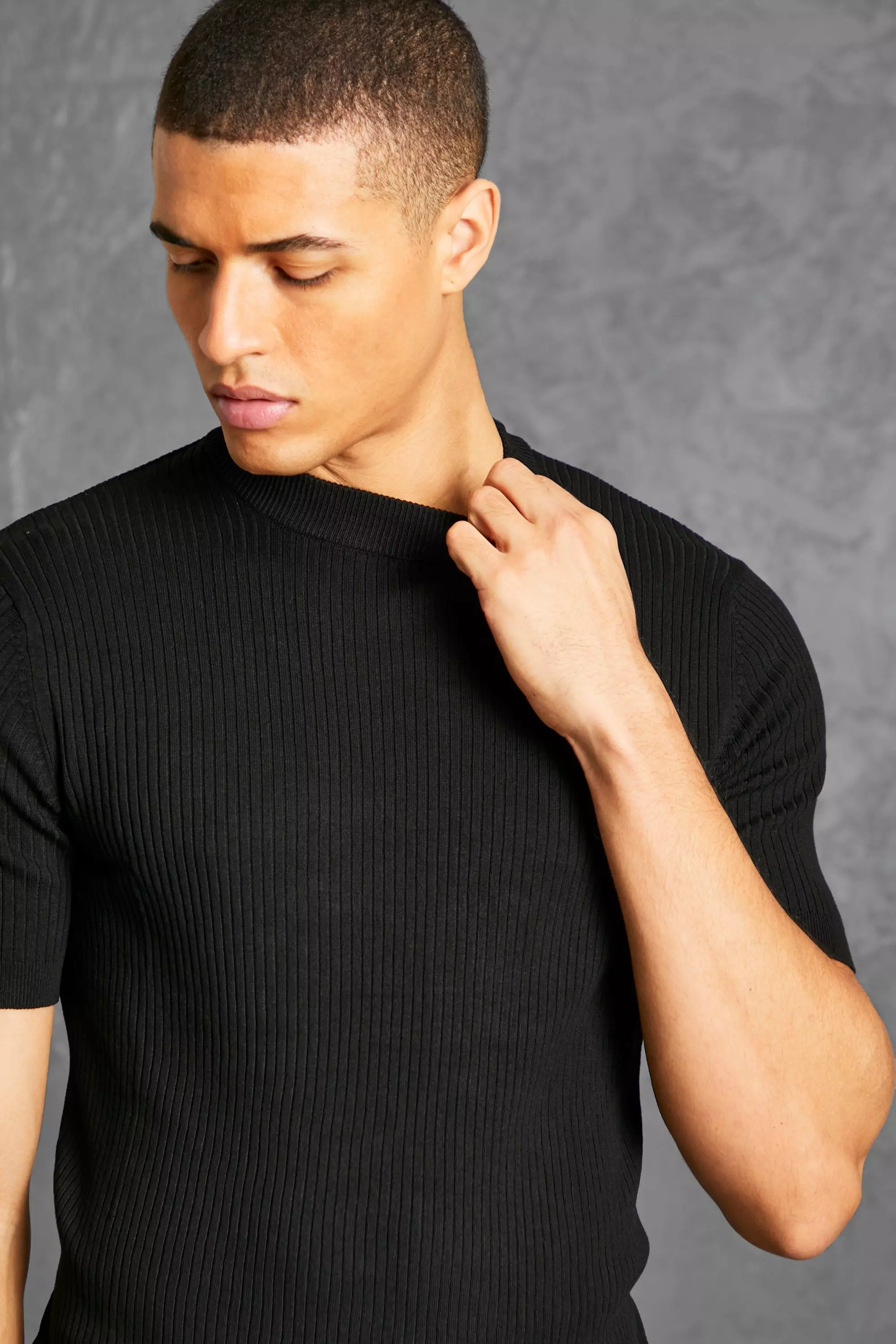 Short sleeve shop polo neck jumper