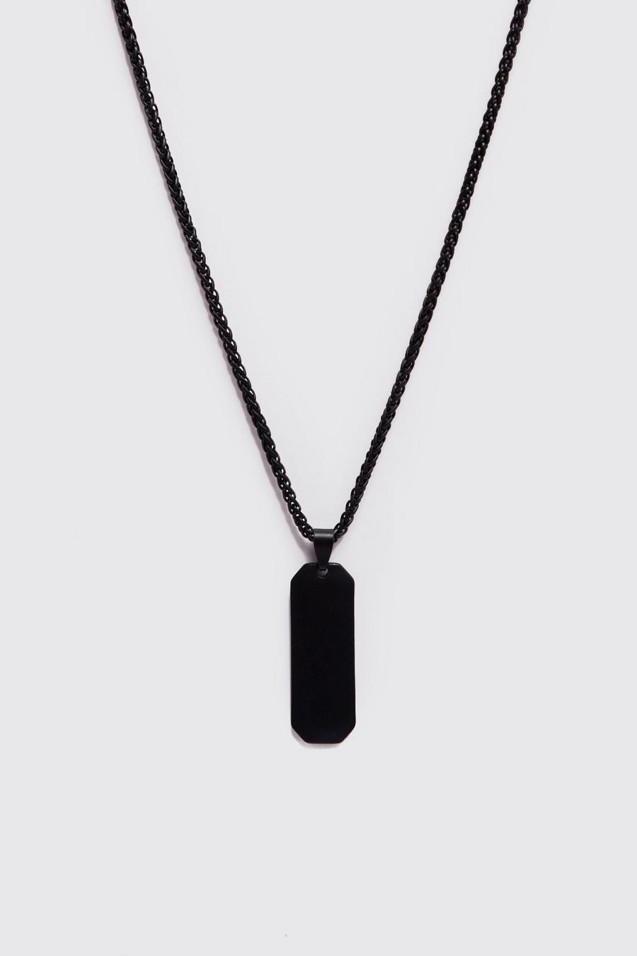 Black Long Pendant Necklace image number 1