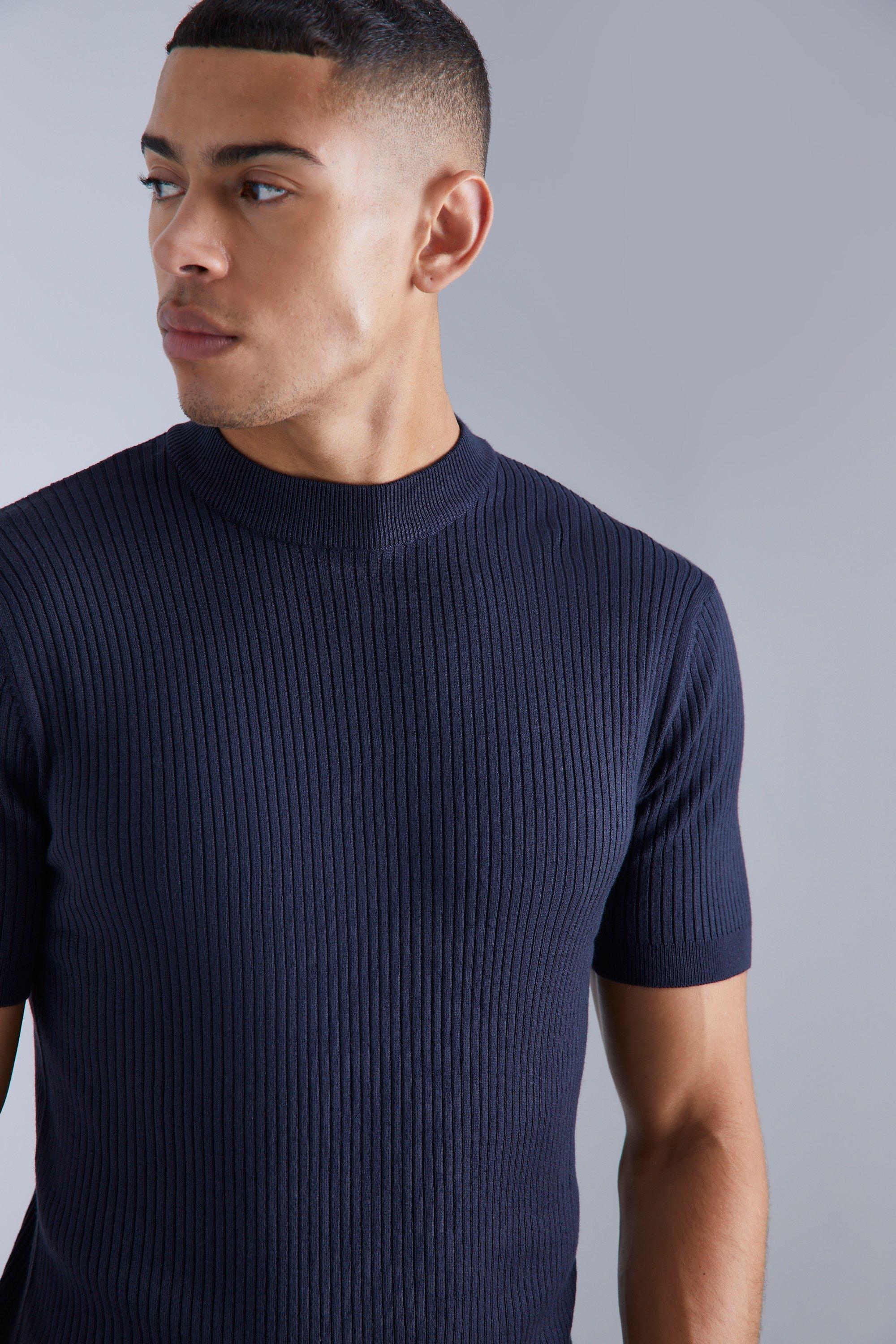 Mens mock turtleneck tee shirts short sleeve outlet uk