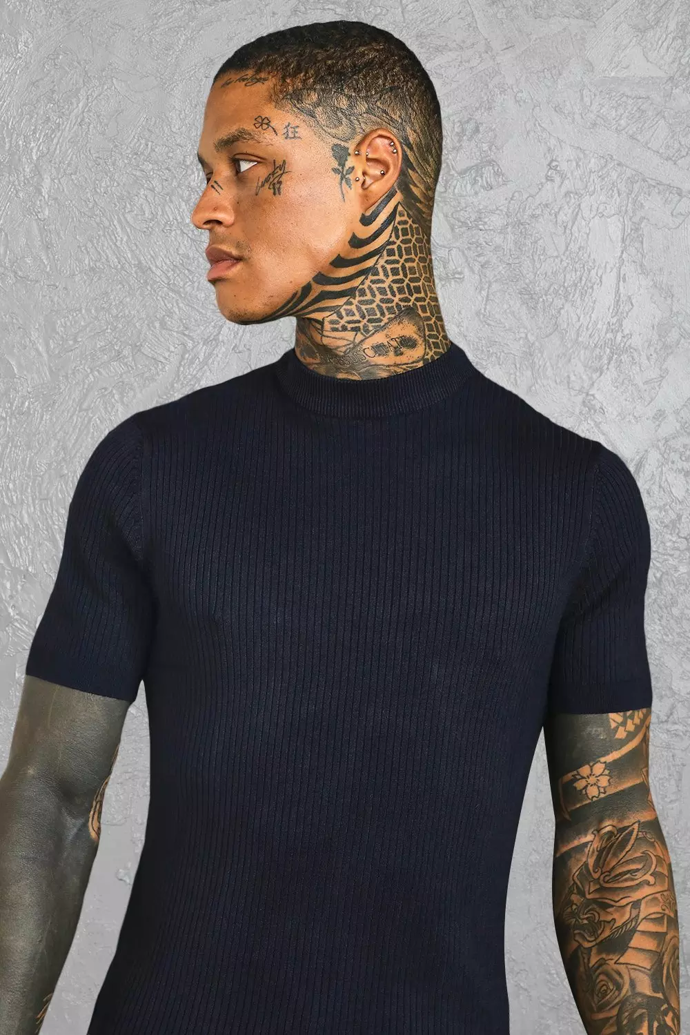 Turtle neck black hot sale t shirt