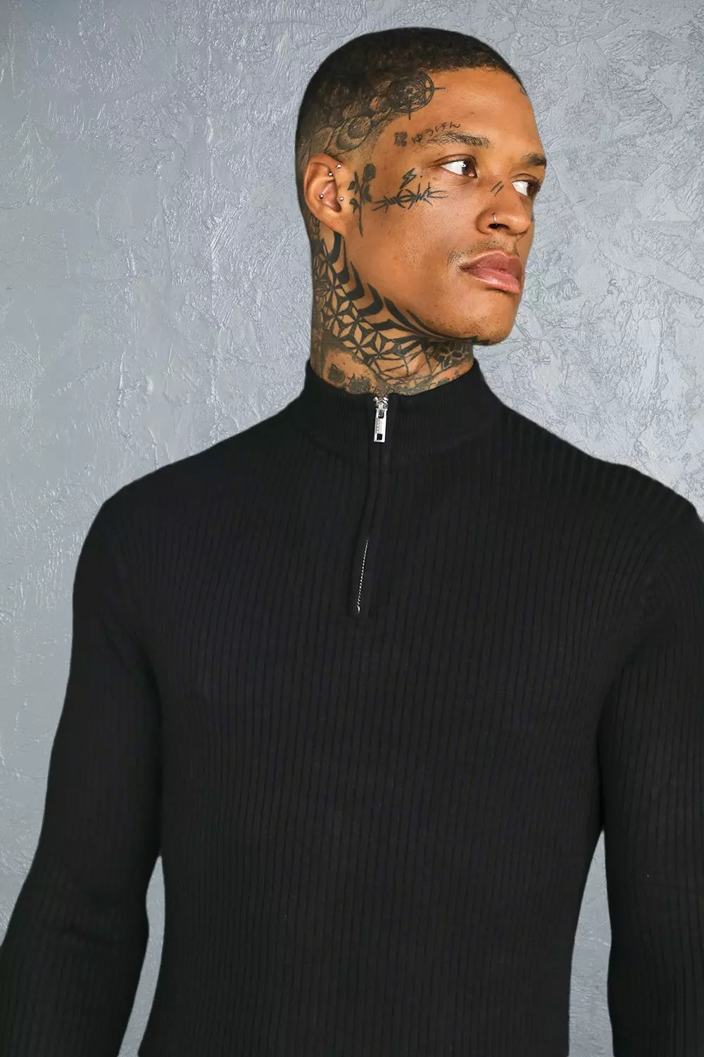 High neck outlet zip jumper