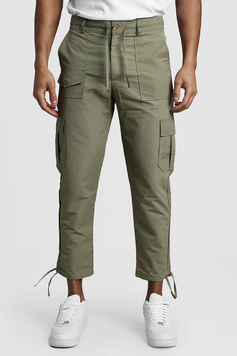 Cropped Cargo Trousers With Utility Pocket image number 1