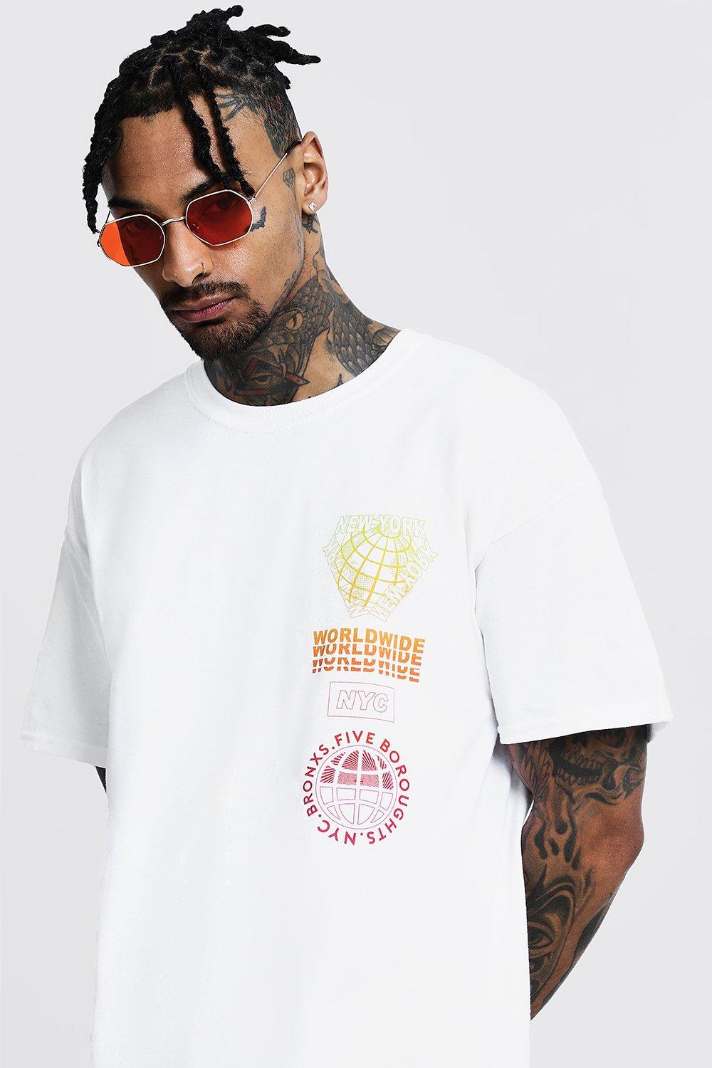 T-shirt avec motifs imprimés + ruban dans le dos