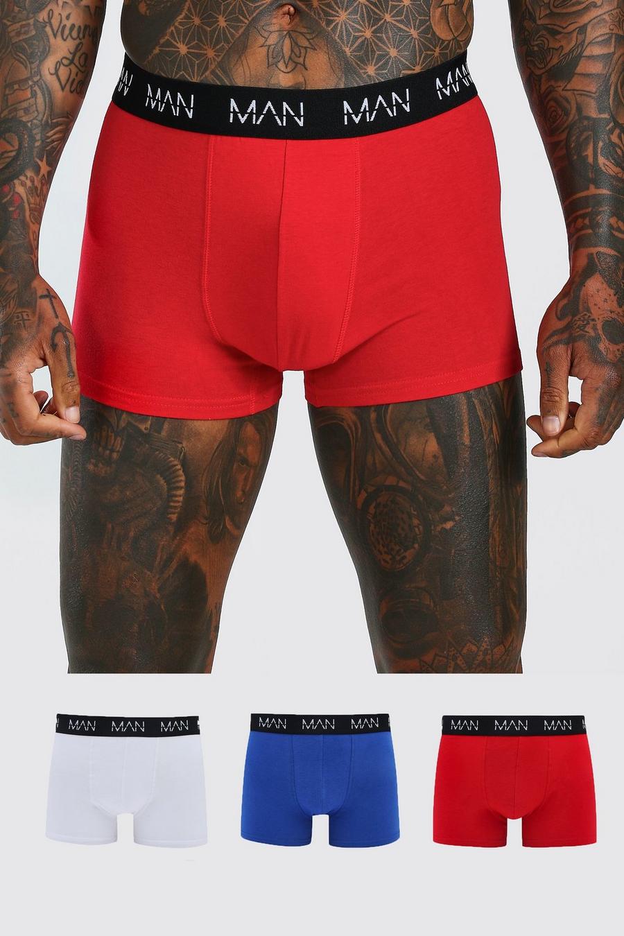 Multi mehrfarbig 3 Pack Mixed Colour MAN Dash Trunks image number 1