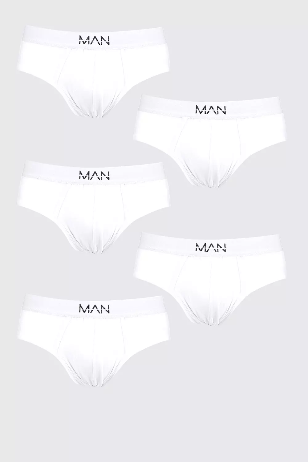White 5 Pack MAN Dash Briefs alternative image