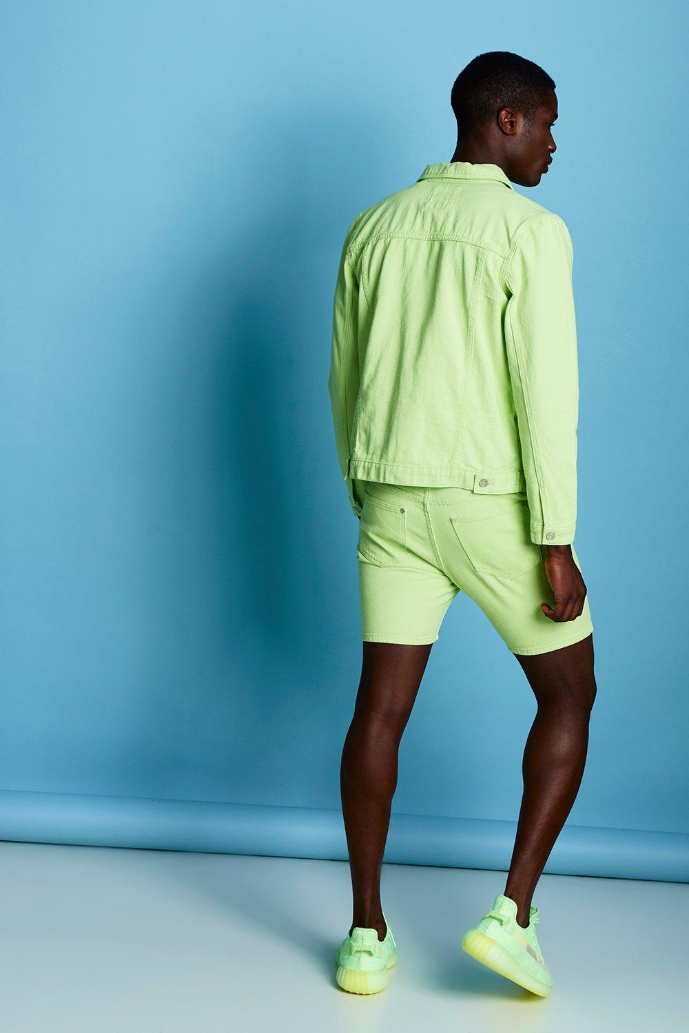 Neon green clearance jean shorts