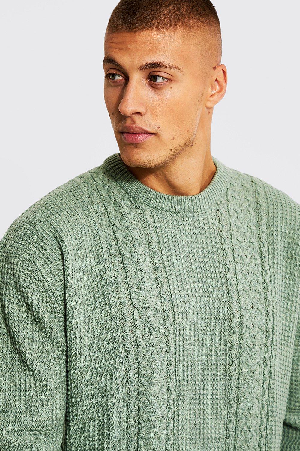 Oversized Brushed Yarn Crew Neck Jumper