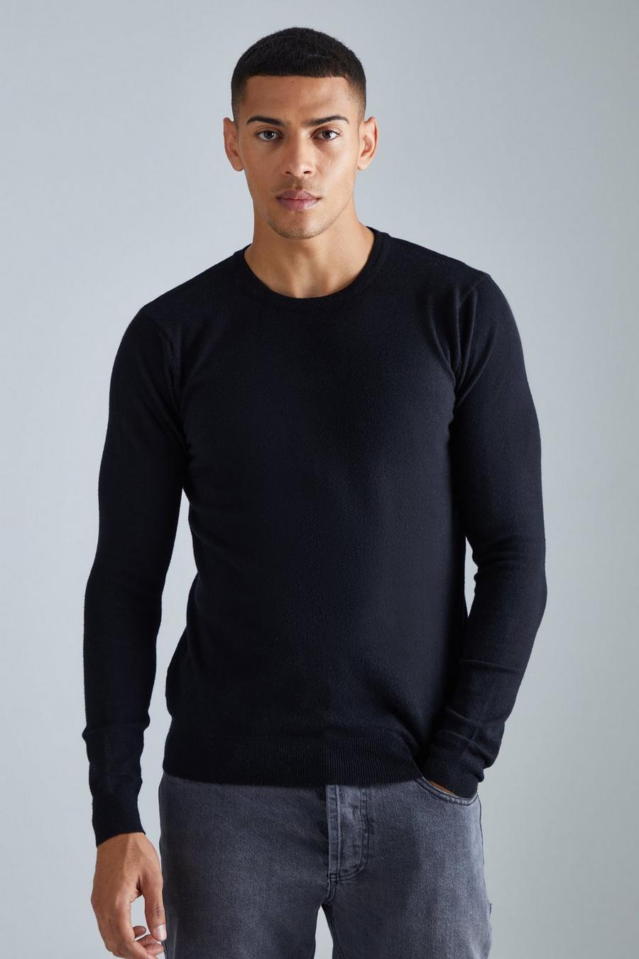 Maglione a girocollo Regular Fit, Black image number 1