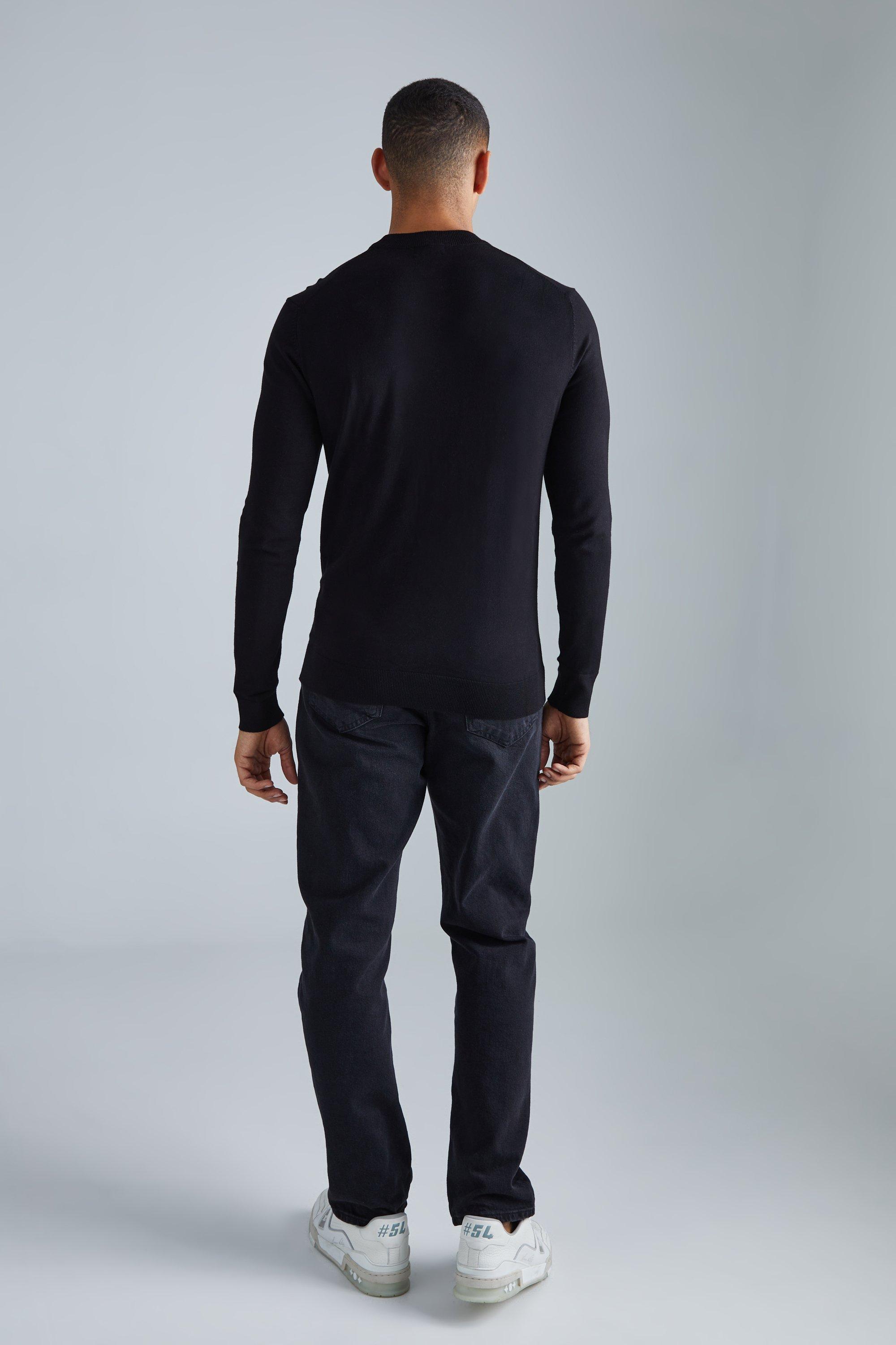 Black muscle fit outlet jumper