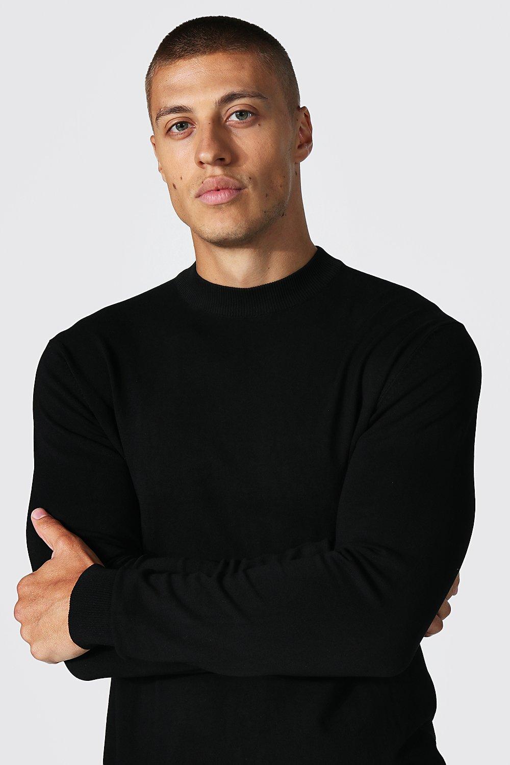 Black ribbed jumper clearance mens