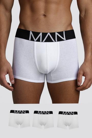 White 3 Pack MAN Trunks