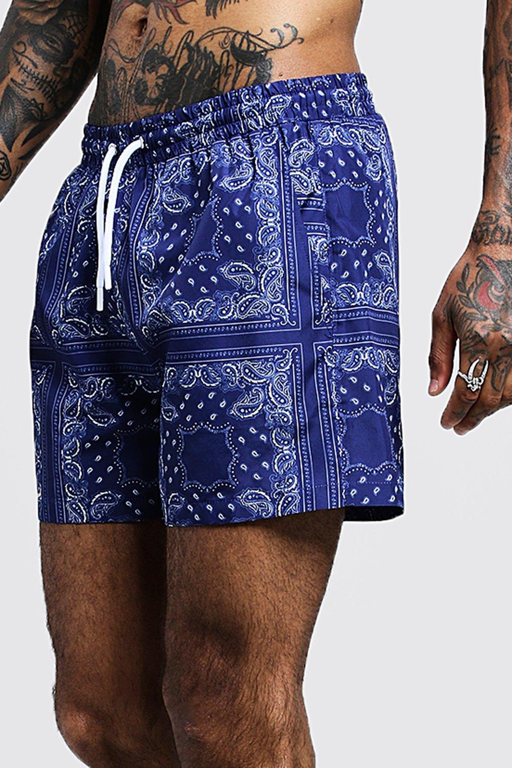 Bandana Wrap Shirt And Swim Trunks Set