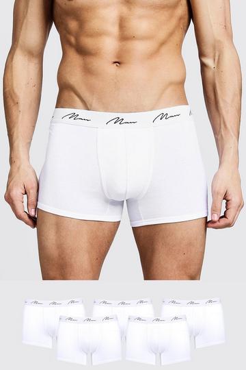 5 Pack MAN Signature Trunks white