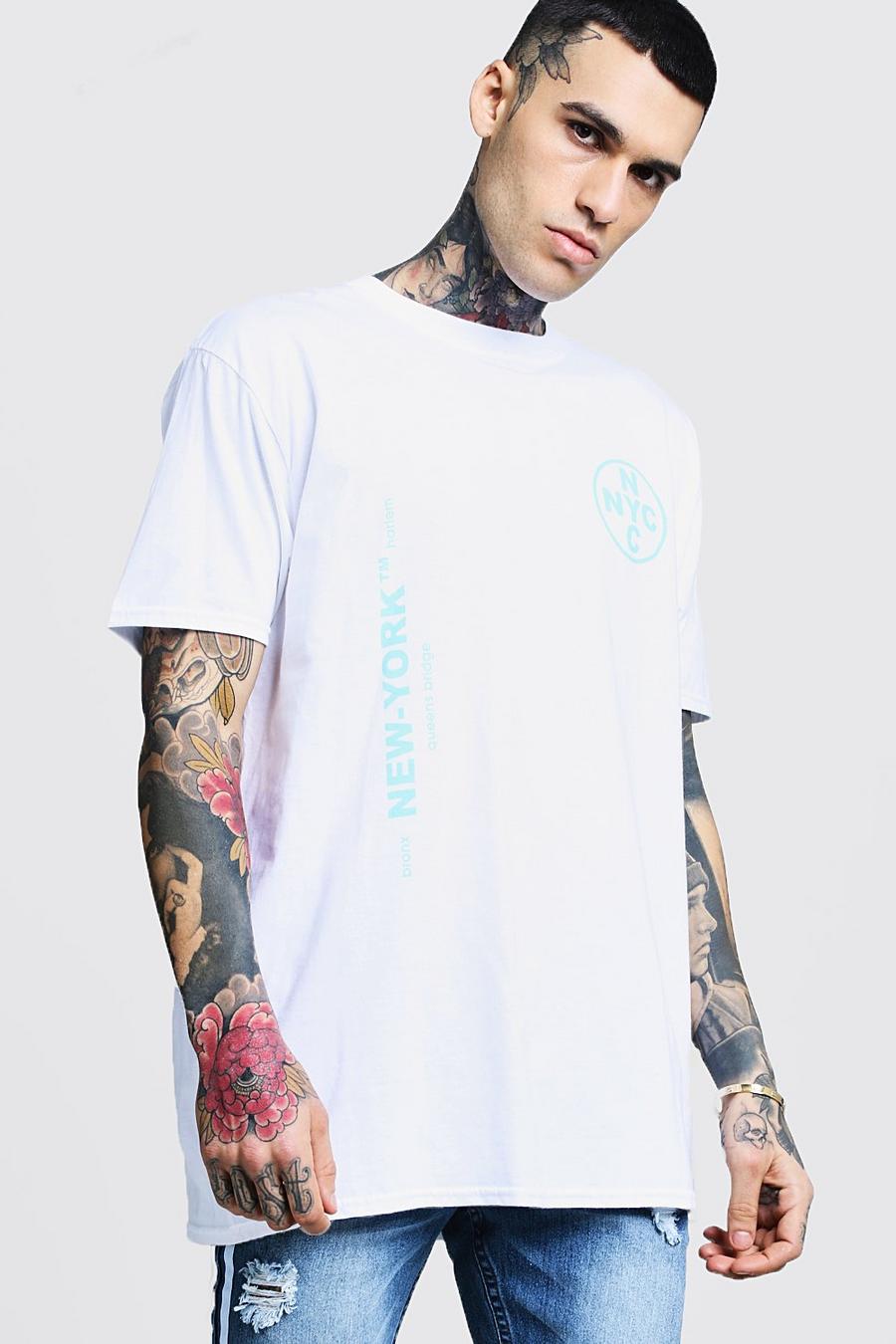 Oversized T-Shirt mit Neon-NYC-Print image number 1