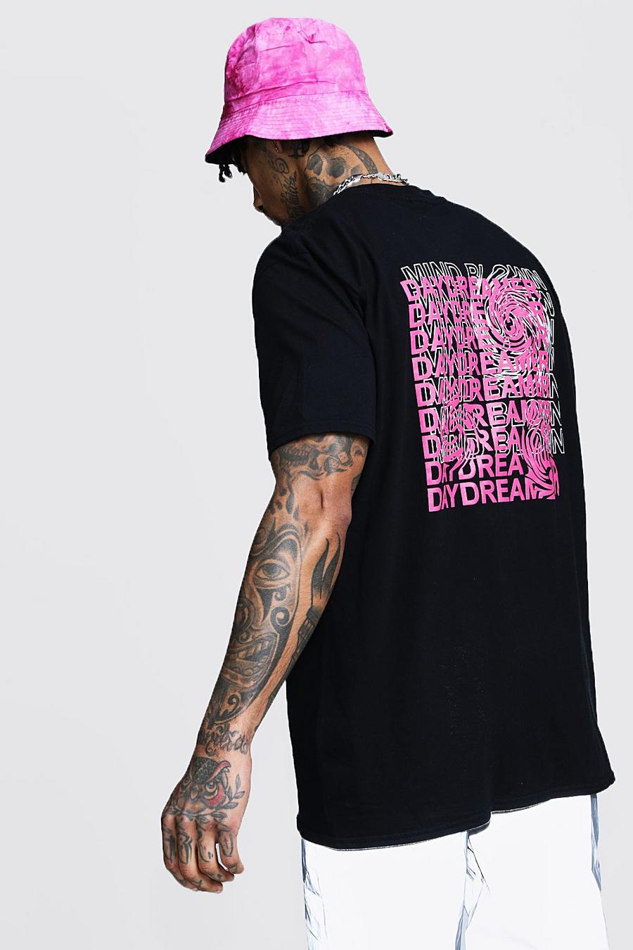 Oversized kurzärmeliges T-Shirt mit Print auf dem Rücken image number 1