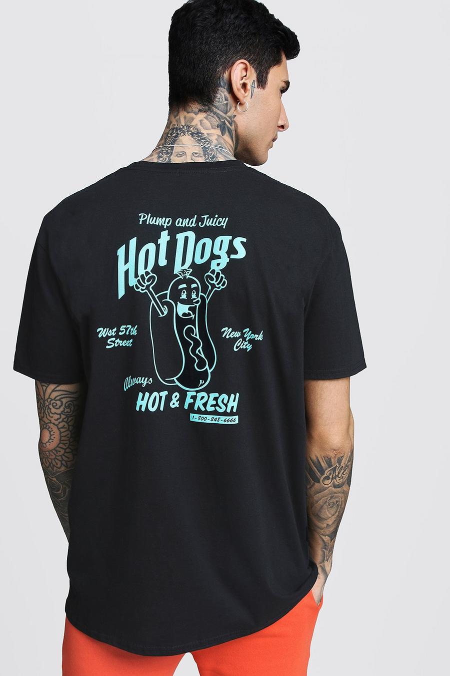 Oversized Hot Dog Back Print T-Shirt image number 1