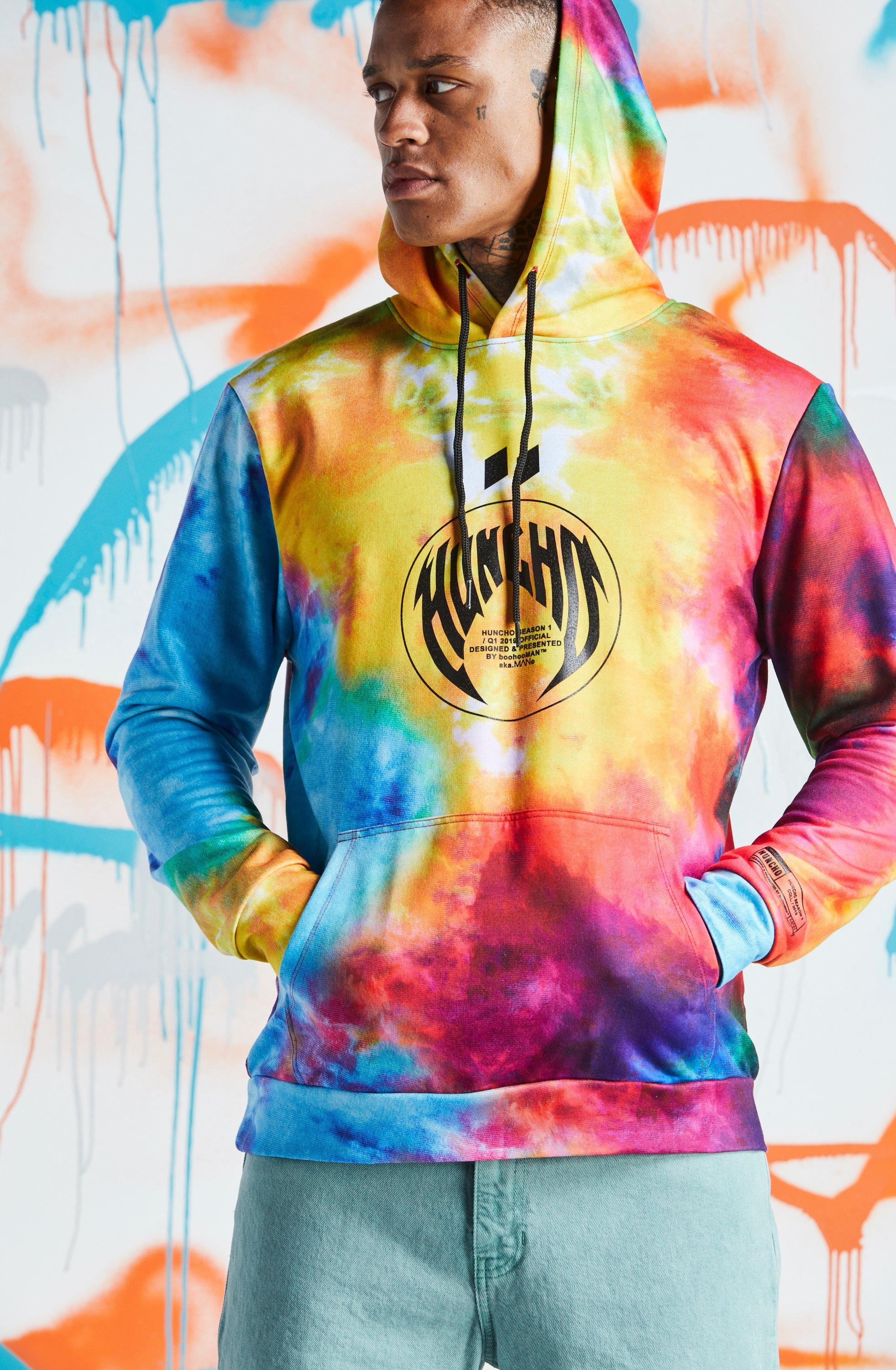 multicolor tie dye hoodie