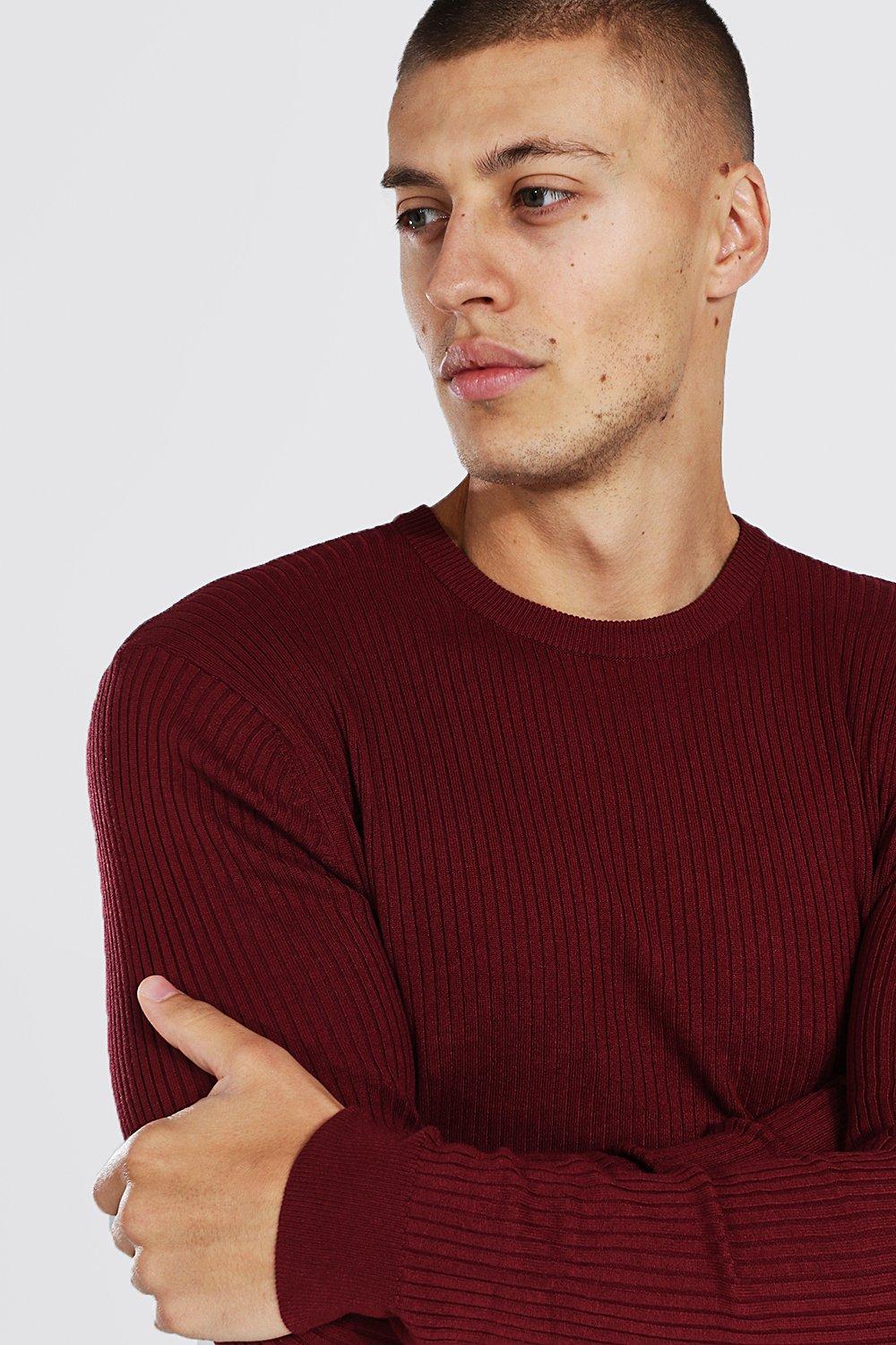 Burgundy ribbed jumper best sale