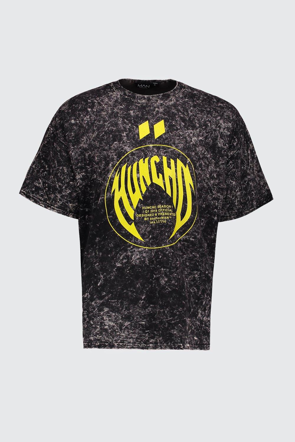 Men s Quavo Oversized Acid Wash Huncho T Shirt boohoo