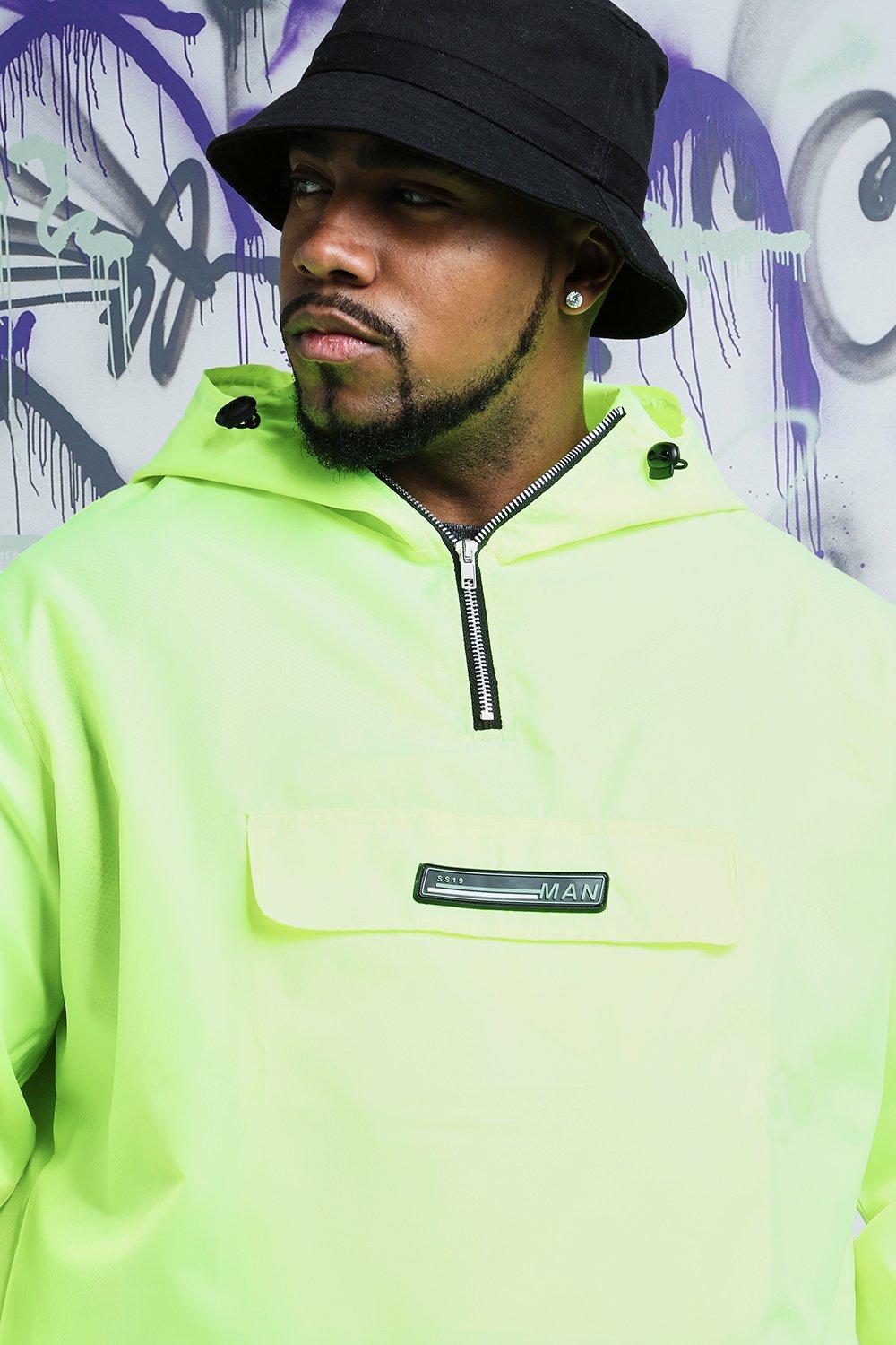 Plus Size Quavo Lime Festival Cagoule boohoo