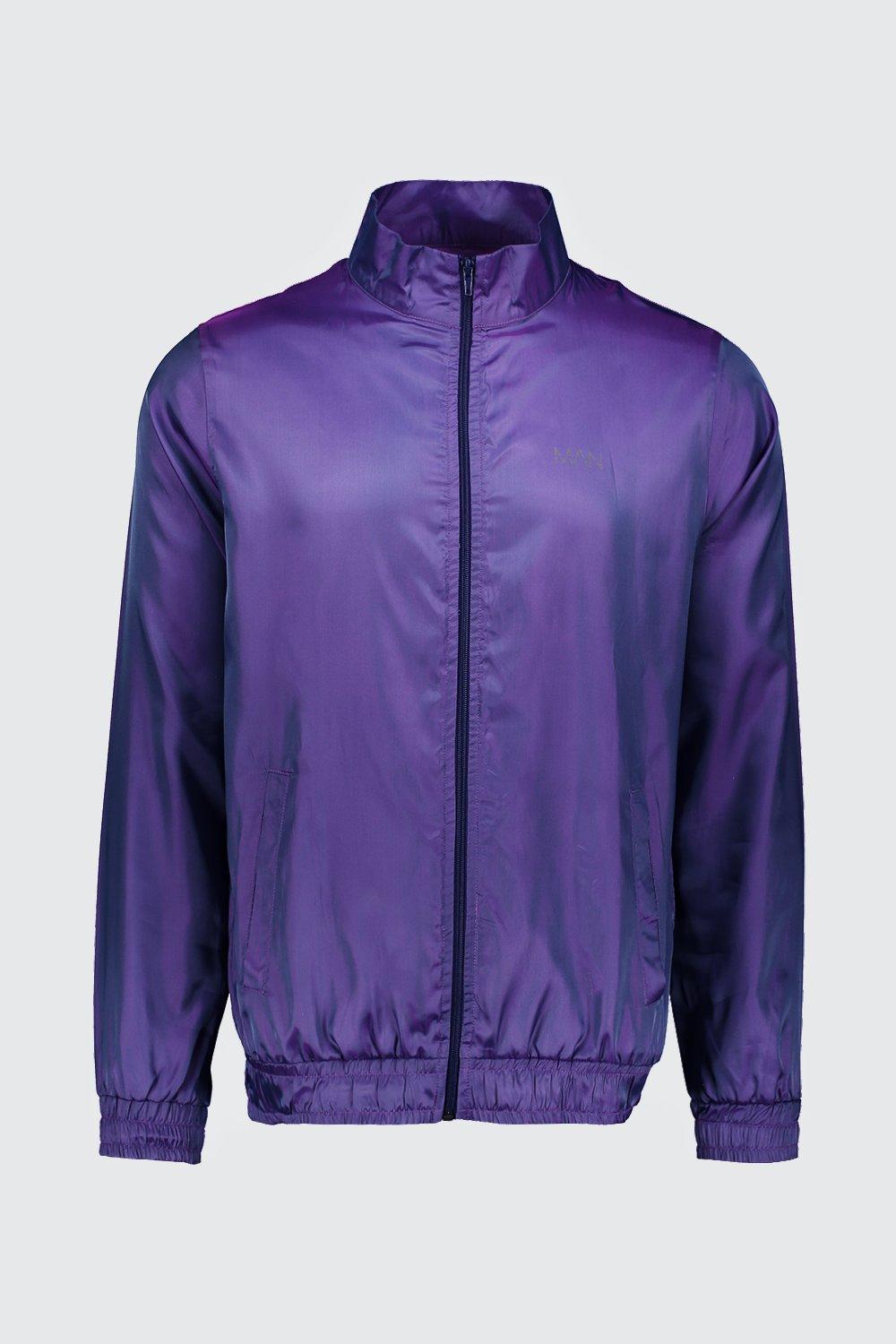 Iridescent Track Top With Reflective Man Print | boohoo Iridescent Track Top With Reflective Man Print | boohoo