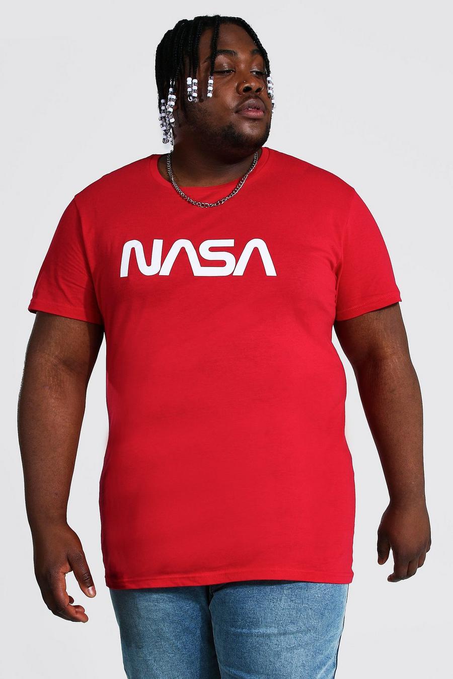 אדום טישרט ממותג עם לוגו של Nasa למידות גדולות  image number 1