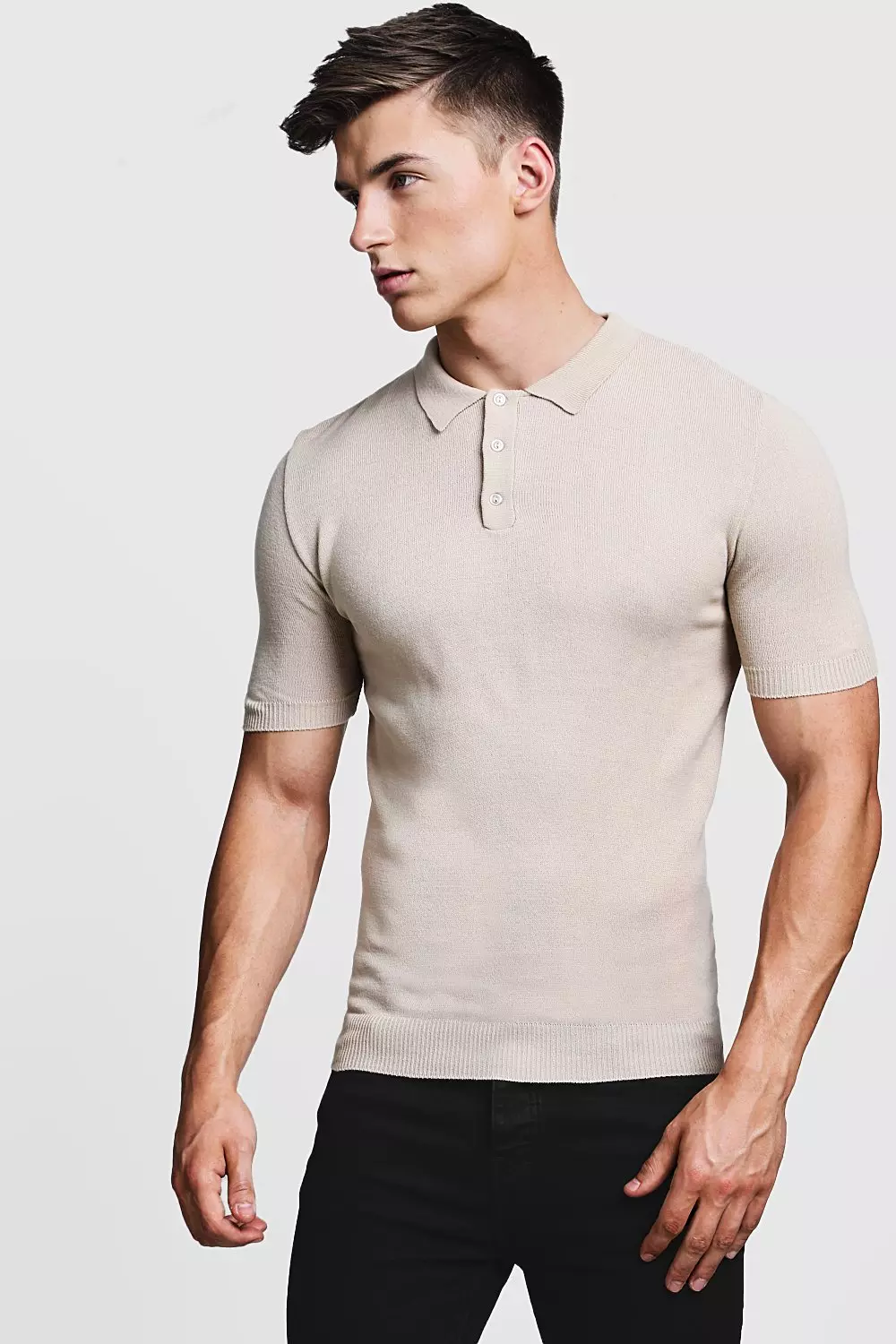 Stone Regular Short Sleeve Knitted Polo alternative image