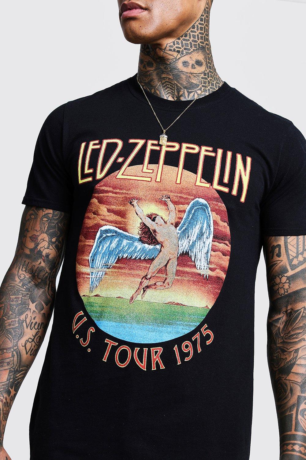 T shirt licence Led Zeppelin Tour 75 boohoo