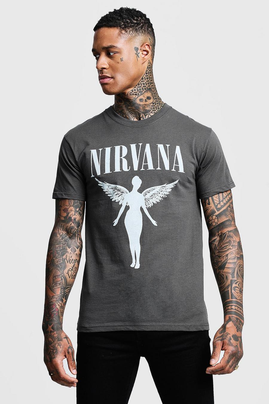 Charcoal Nirvana T-shirt med ängel image number 1
