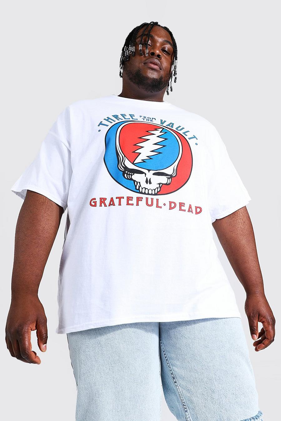 White Plus Size Grateful Dead Skull License T-shirt image number 1