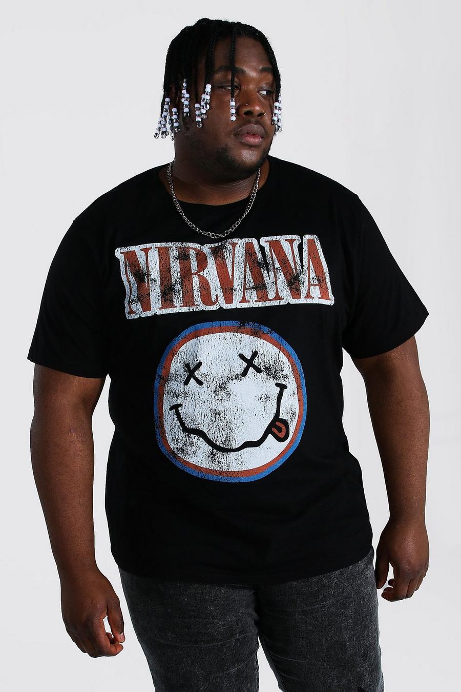 Black Plus size - Nirvana T-shirt med smiley image number 1