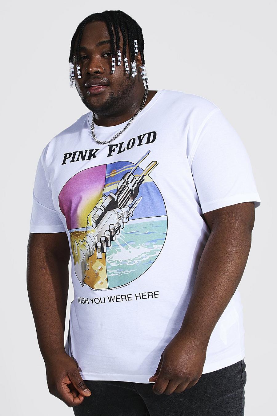 Plus Size Lizenz T-Shirt mit „Pink Floyd“-Print, Weiß image number 1