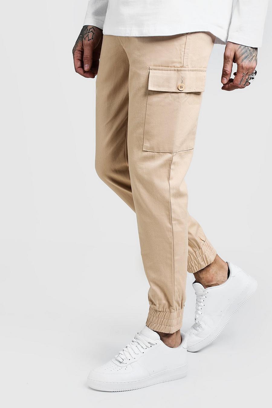 Pantaloni cargo slim fit con risvolto image number 1