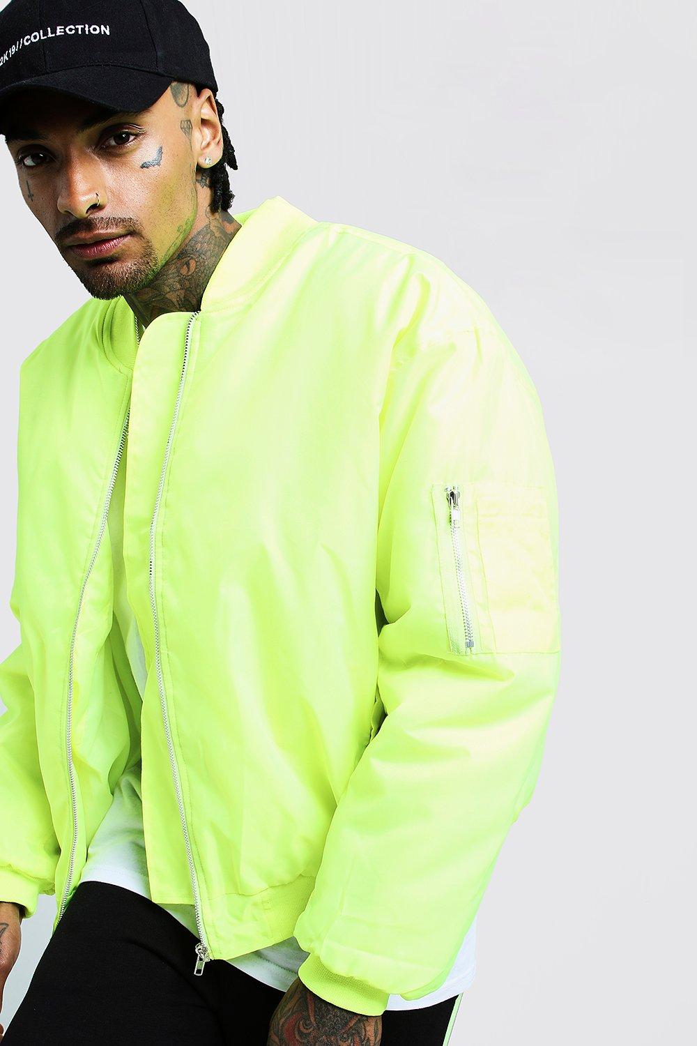 neon yellow bomber jacket