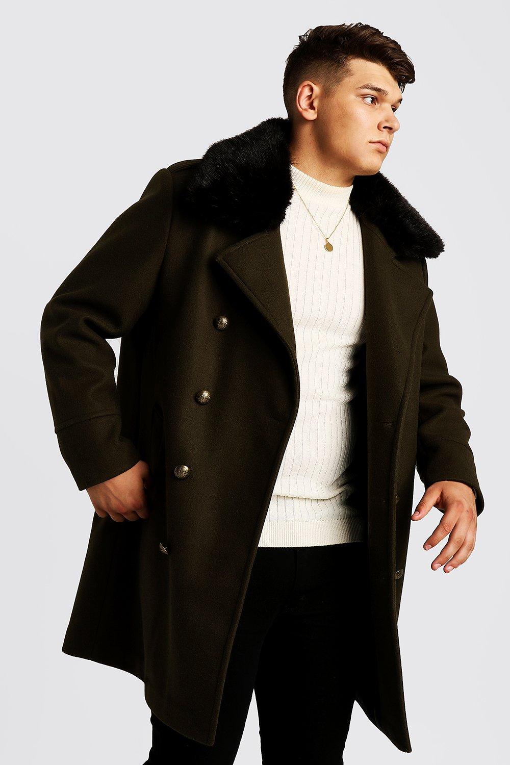 big and tall faux fur jacket