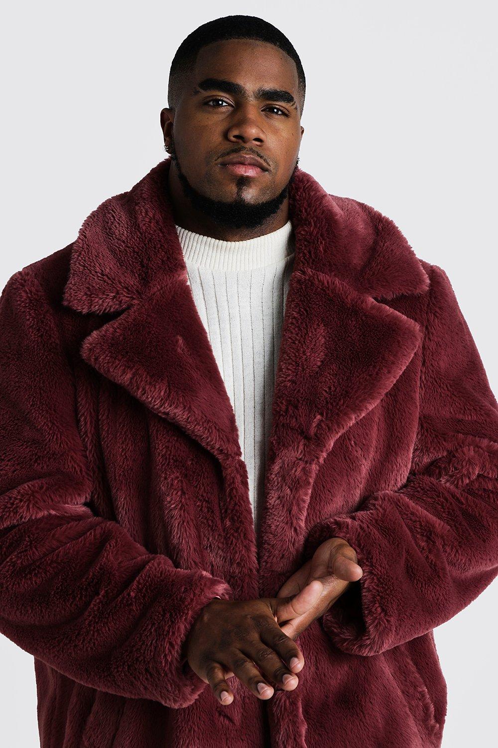 Big and tall fur 2024 coat