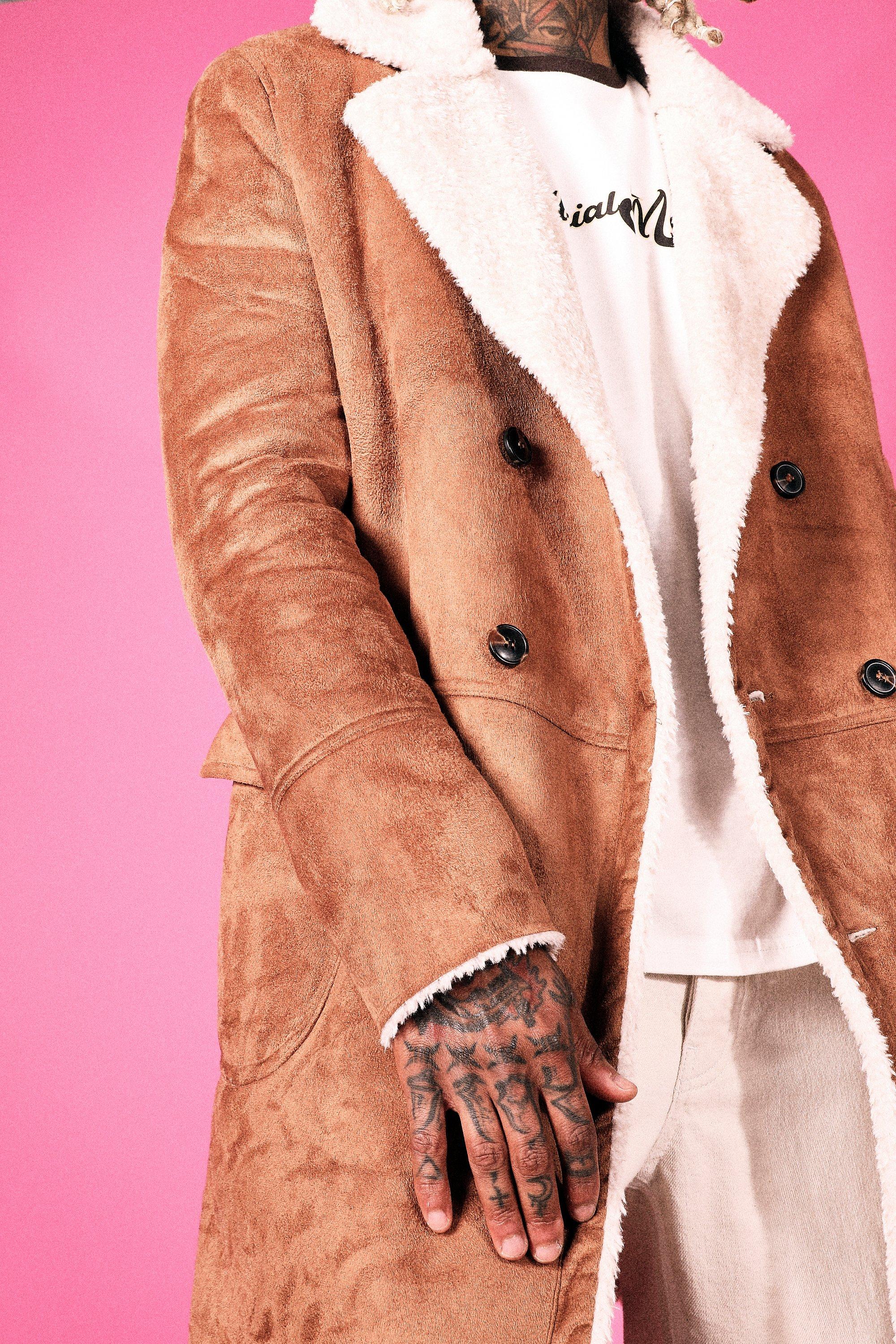 Mens top pink overcoat