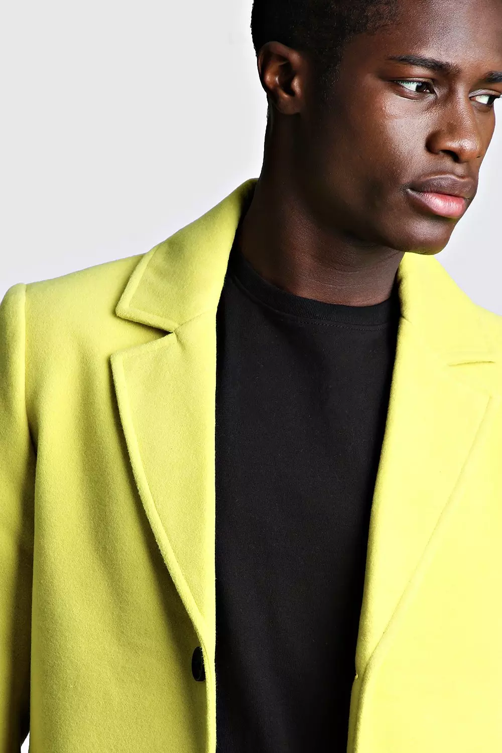 Yellow wool cheap coat mens