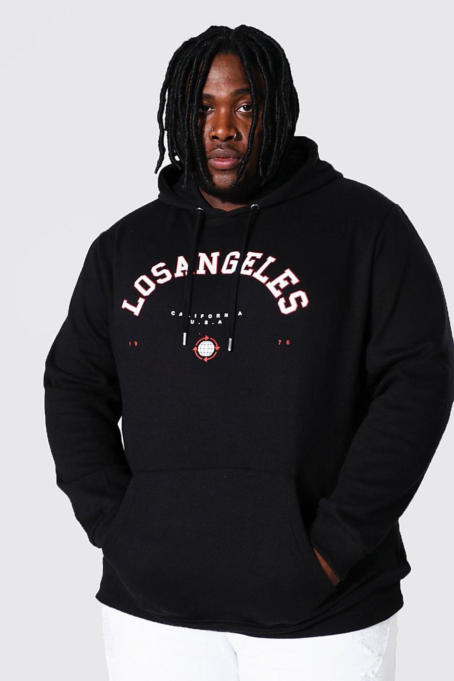 Black Plus Size Los Angeles Varsity Hoodie image number 1