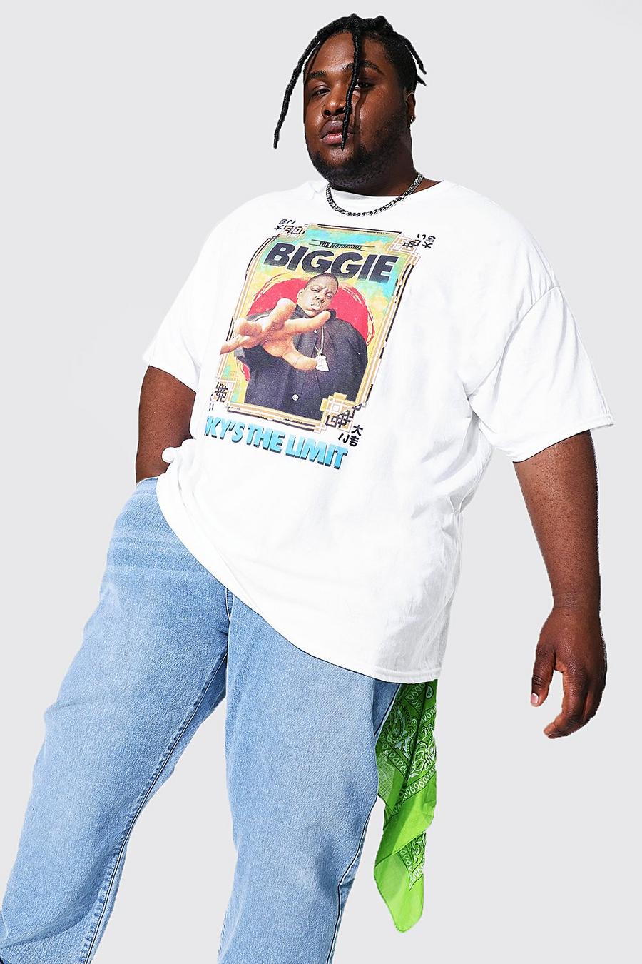 T-shirt Plus Size con stampa ufficiale di Biggie, Bianco image number 1